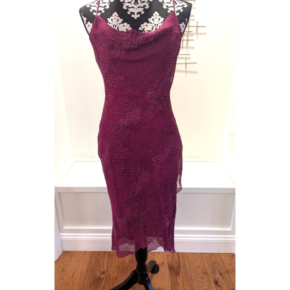 City Triangles Dresses & Skirts - Y2K City Triangles Purple Sleeveless Burnout‎ Mesh Dress Dark Fairy Whimsigoth